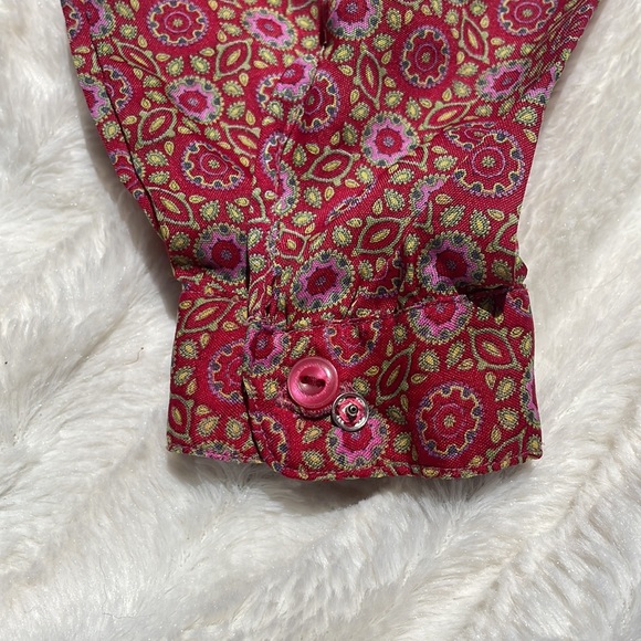 VTG red longsleeve button down blouse with balloon sleeves - Picture 6 of 10